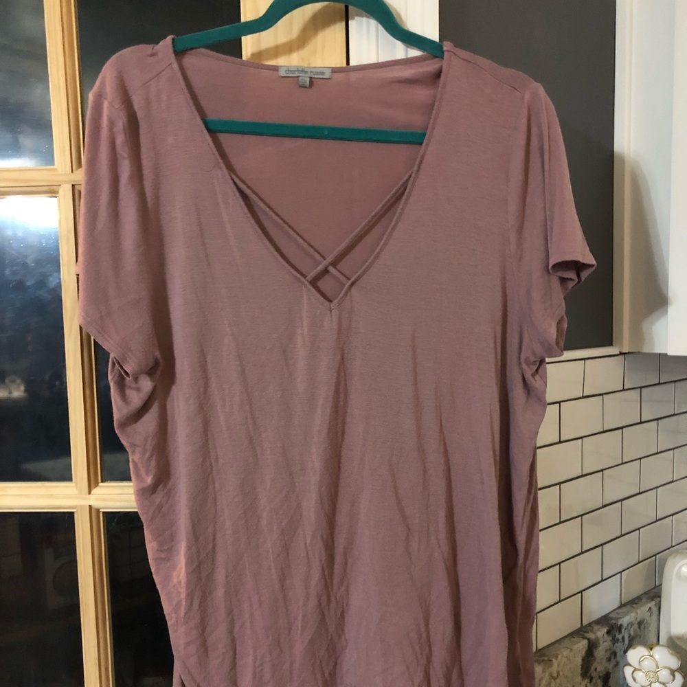 Crisscross flowy shirt